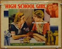 w146 HIGH SCHOOL GIRL movie title lobby card '34 pregnant teen in trouble!