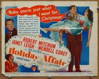 w149 HOLIDAY AFFAIR movie title lobby card '49 Robert Mitchum, Janet Leigh
