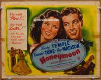 w151 HONEYMOON movie title lobby card '47 Shirley Temple, Franchot Tone
