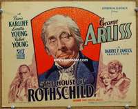 w154 HOUSE OF ROTHSCHILD movie title lobby card '34 George Arliss