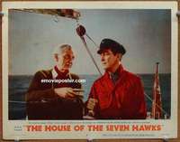 w784 HOUSE OF THE SEVEN HAWKS movie lobby card #2 '59 Robert Taylor
