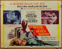 w155 HOUSE OF THE SEVEN HAWKS movie title lobby card '59 Robert Taylor