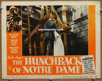 w790 HUNCHBACK OF NOTRE DAME movie lobby card #3 R52 Laughton, Ohara
