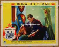 w802 IF I WERE KING #3 movie lobby card '38 Ronald Colman in chair!