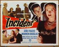 w157 INCIDENT movie title lobby card '48 Jane Frazee, Warren Douglas