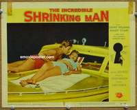w813 INCREDIBLE SHRINKING MAN movie lobby card #2 '57 before he shrank!