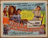 w171 KETTLES ON OLD MacDONALD'S FARM movie title lobby card '57 Marjorie Main