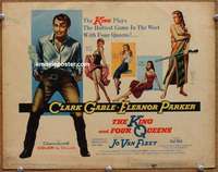 w177 KING & 4 QUEENS movie title lobby card '57 Clark Gable, Eleanor Parker