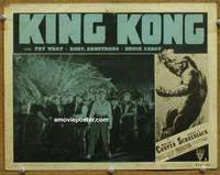 w859 KING KONG movie lobby card #1 R52 Bruce Cabot with mob!