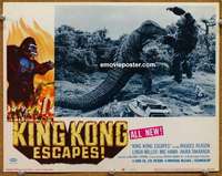 w862 KING KONG ESCAPES movie lobby card #6 '68 great monster image!