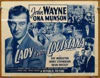 w184 LADY FROM LOUISIANA movie title lobby card R53 John Wayne, Ona Munson