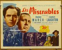 w186 LES MISERABLES movie title lobby card R46 March, Charles Laughton
