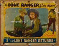 w892 LONE RANGER RIDES AGAIN Chap 1 #3 movie lobby card '39 serial!