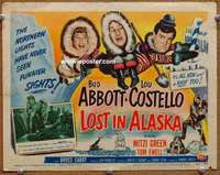 w191 LOST IN ALASKA movie title lobby card '52 Abbott & Costello on ice!
