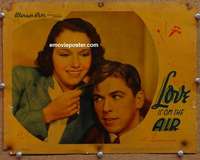 w896 LOVE IS ON THE AIR #2 movie lobby card '37 close Reagan portrait!