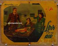 w897 LOVE IS ON THE AIR #3 movie lobby card '37 very 1st Ronald Reagan!