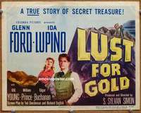 w193 LUST FOR GOLD movie title lobby card '49 Ida Lupino, Glenn Ford