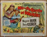 w195 MA & PA KETTLE AT WAIKIKI movie title lobby card '55 in Hawaii!