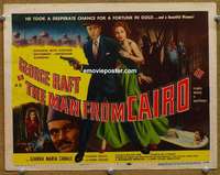 w199 MAN FROM CAIRO movie title lobby card '53 George Raft, Gianna Canale