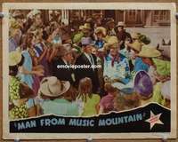 w907 MAN FROM MUSIC MOUNTAIN movie lobby card '43 Roy Rogers mobbed!