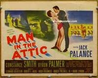 w200 MAN IN THE ATTIC movie title lobby card '53 Jack Palance, horror