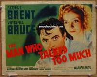 w205 MAN WHO TALKED TOO MUCH movie title lobby card '40 Brent, Bruce