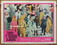 w963 MY FAIR LADY movie lobby card #5 '64 Audrey Hepburn at races!