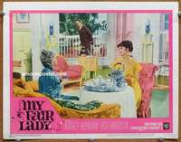 w964 MY FAIR LADY movie lobby card #6 '64 Audrey Hepburn having tea!