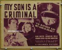 w219 MY SON IS A CRIMINAL movie title lobby card '39 Alan Baxter