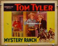 w969 MYSTERY RANCH movie lobby card '34 Tom Tyler caught by bad man!