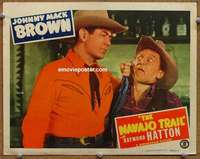 w971 NAVAJO TRAIL movie lobby card '45 Johnny Mack Brown close up!