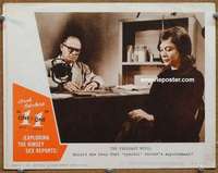 w349 1 PLUS 1 movie lobby card '61 exploring the Kinsey Report!