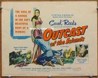 w230 OUTCAST OF THE ISLANDS movie title lobby card '52 exotic sexy Kerima!