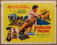 w233 OVERLAND PACIFIC movie title lobby card '54 Jock Mahony, Peggie Castle