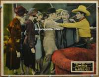 y009 PAINTED POST movie lobby card '28 Tom Mix saves man from mob!