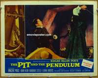 y035 PIT & THE PENDULUM movie lobby card #1 '61 Vincent Price, Poe