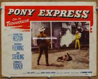 y041 PONY EXPRESS movie lobby card #4 '53 Heston as Buffalo Bill!