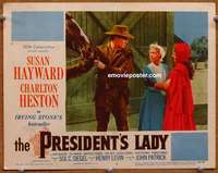 y043 PRESIDENT'S LADY movie lobby card #3 '53 Charlton Heston