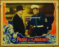 y046 PRIDE OF THE MARINES movie lobby card '36 mad Charles Bickford!
