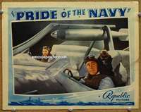 y047 PRIDE OF THE NAVY movie lobby card '39 cool plane with monkey!