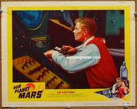 y081 RED PLANET MARS movie lobby card '52 Peter Graves close up!