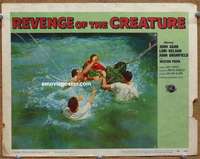 y094 REVENGE OF THE CREATURE movie lobby card #3 '55 captured!