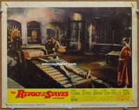 y096 REVOLT OF THE SLAVES movie lobby card #5 '61 tortured on rack!