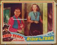 y101 RIDIN' THE TRAIL movie lobby card '40 Iris Lancaster, Scott