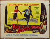 w256 RIOT IN JUVENILE PRISON movie title lobby card '59 bad girls!