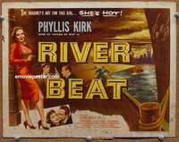 w257 RIVER BEAT movie title lobby card '54 bad girl Phyllis Kirk!
