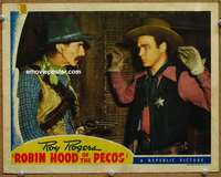 y115 ROBIN HOOD OF THE PECOS movie lobby card '41 Roy Rogers caught!