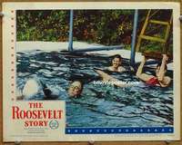y123 ROOSEVELT STORY movie lobby card #8 '48 FDR swimming in pool!