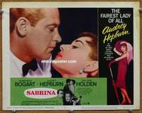 y126 SABRINA movie lobby card #2 R65 Hepburn & Holden close up!