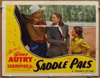 y127 SADDLE PALS movie lobby card #4 '47 Gene Autry in cool outfit!